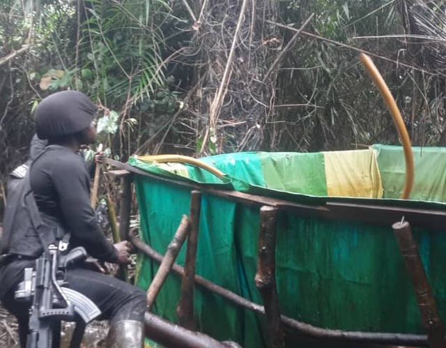 OIL THEFT :NSCDC COMMANDANT GENERAL SPECIAL INTELLIGENCE SQUAD IMPOUND 2 VEHICLES AND 50,000 LITRES OF AGO, FOILS ILLEGAL BUNKERING IN ABIA STATE