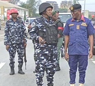 PROTEST: IMO NSCDC COMMANDANT, MATHEW OVYE, ARMY BRIGADE COMMANDER, POLICE COMMISSIONER VISIT CRITICAL NATIONAL ASSETS SITES