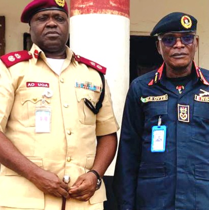 IMO NSCDC COMMANDANT,  MATHEW OVYE HOSTS THE FRSC SECTOR COMMANDER, AREA DIRECTOR NYSC IN IMO