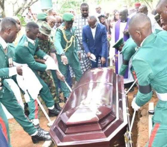 THE REMAINS OF LATE BRIGADIER GENERAL IBOKETTE WERE LAID TO REST AT HIS HOMETOWN ETINAN AMIDST EULOGIES