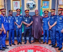 Gov Lawal receives newly promoted NSCDC officers of Zamfara origin