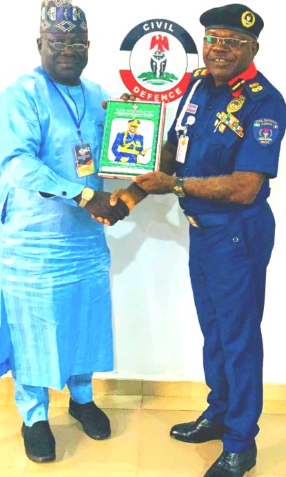 Abia NSCDC Commandant, Remi Akintola Ajose, Receives CG Audi’s 787-page Compendium of Achievements; Describes Him As Stabiliser Of the Corps