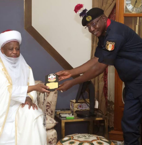 NSCDC COMMANDANT GENERAL PAYS COURTESY VISIT TO SULTAN OF SOKOTO, SEEKS ROYAL SUPPORT FOR LASTING PEACE AND SECURITY
