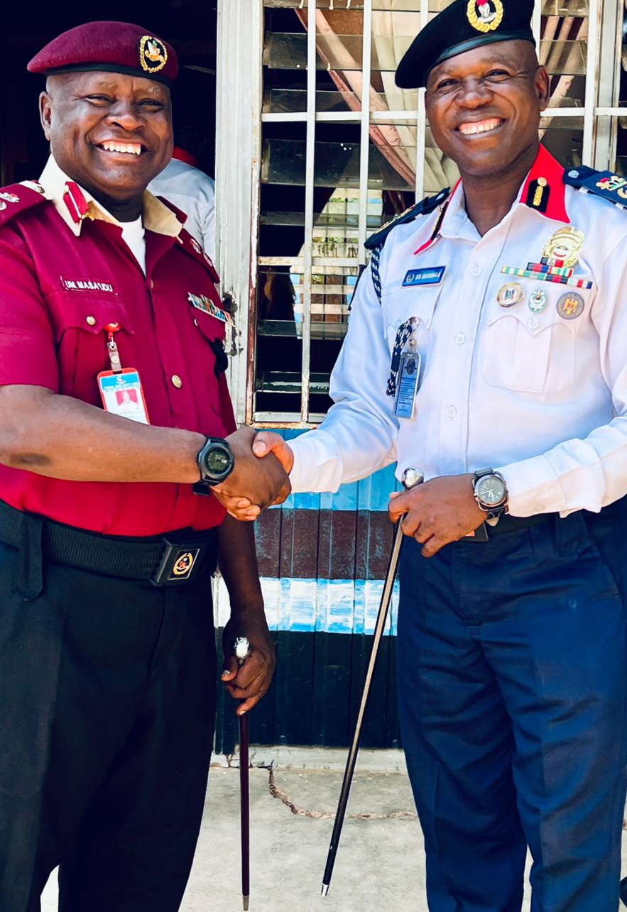 FRSC SECTOR COMMANDER CC UMAR MASA’UDU MATAZU PAYS COURTESY VISIT TO NSCDC JIGAWA STATE COMMANDANT