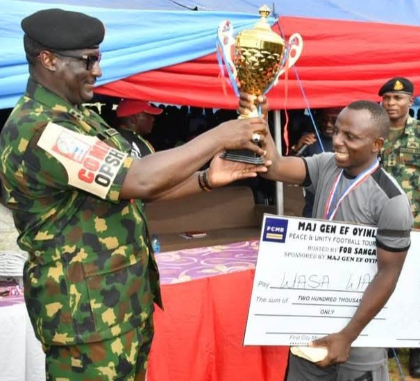 GENERAL OYINLOLA ATTENDS GRAND FINALE OF COMMANDER OPERATION SAFE HAVEN UNITY FOOTBALL TOURNAMENT, PREACHES PEACE IN SOUTHERN KADUNA