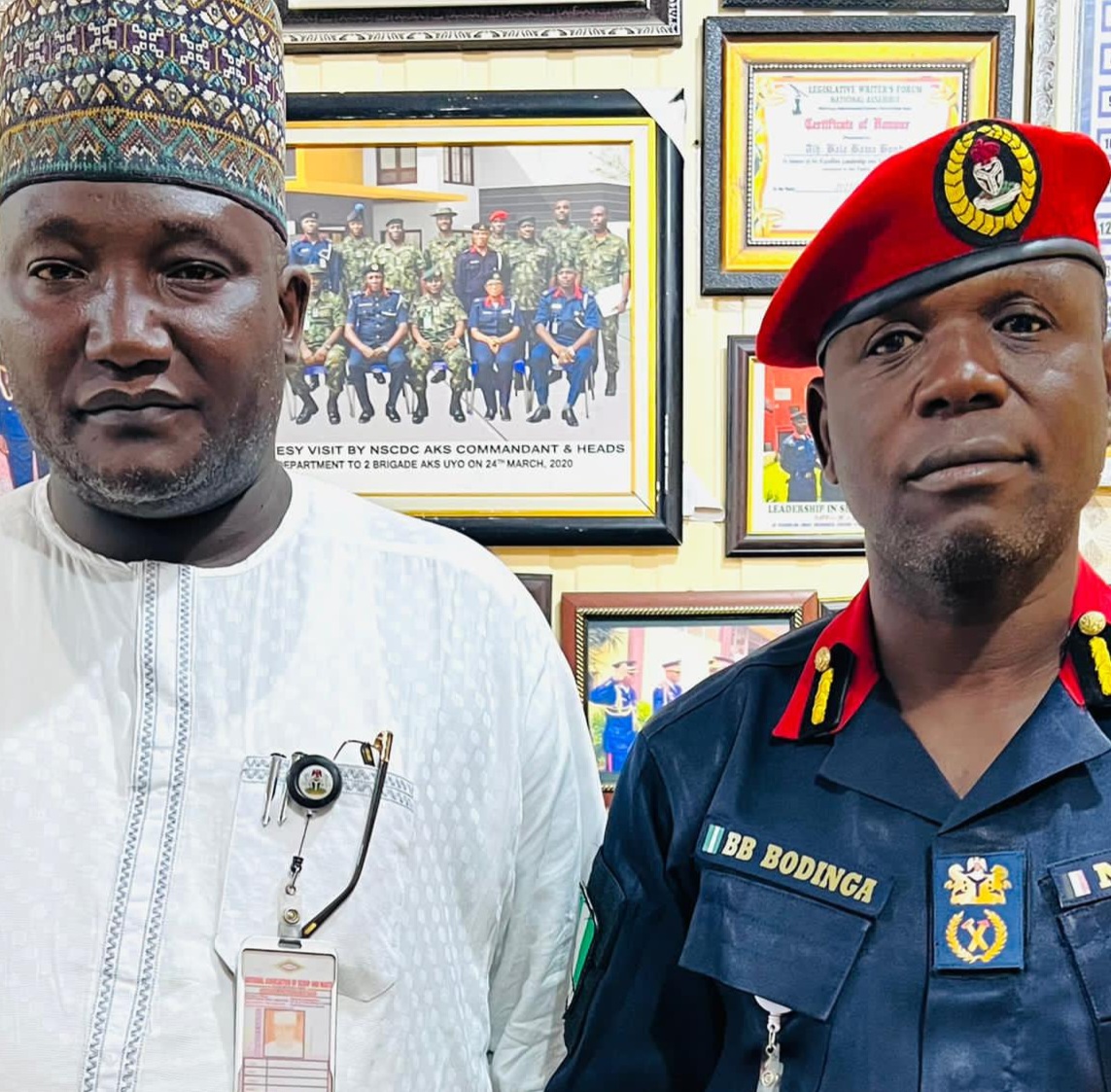 NATIONAL ASSOCIATION OF SCRAP AND WASTE DEALERS EMPLOYERS OF NIGERIA, NORTH-WEST REGION (JIGAWA CHAPTER) PAYS COURTESY VISIT TO NSCDC JIGAWA STATE COMMANDANT