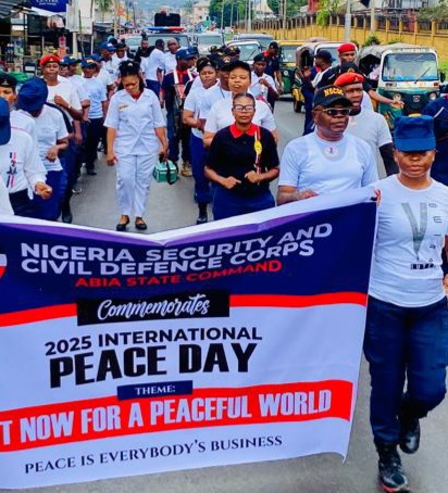 Abia NSCDC Stages Peace Walk to Commemorate 2025 International Day of Peace