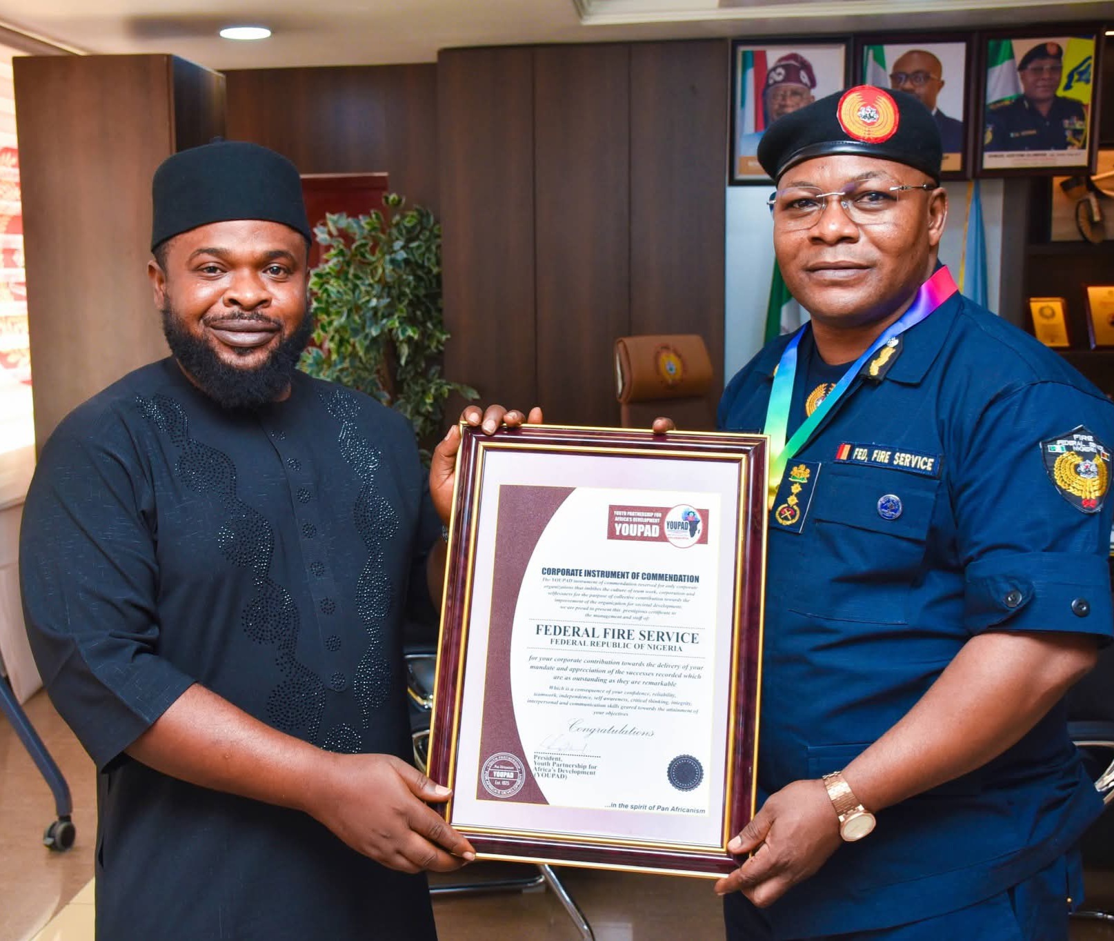 CGF Olumode Bags Pan-African Award as Federal Fire Service Gets Safety Commendation