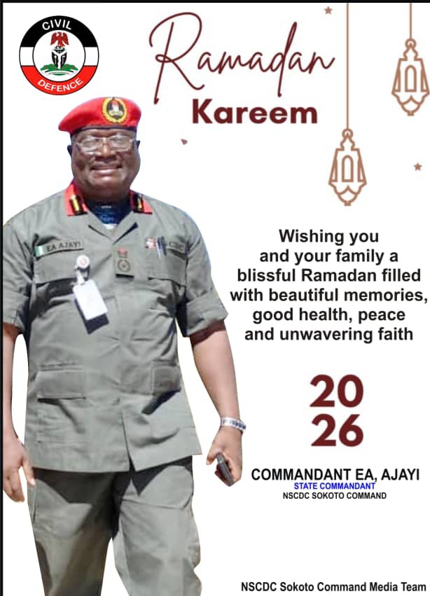 NSCDC Sokoto Commandant Felicitates Muslims, Seeks Peace and Unity During Ramadan