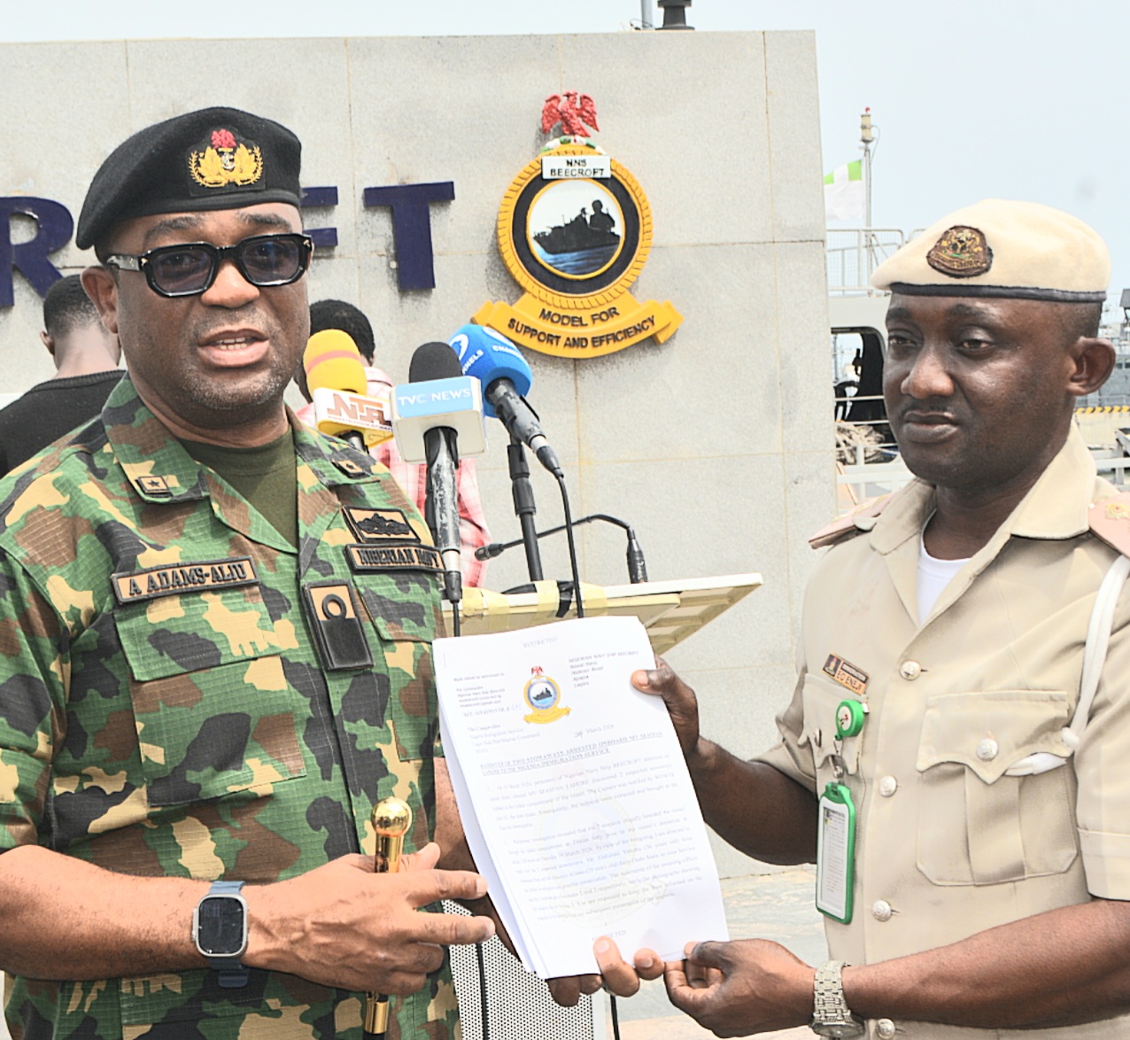 Nigerian Navy Transfers Two Suspected Stowaways to Immigration Authorities in Lagos