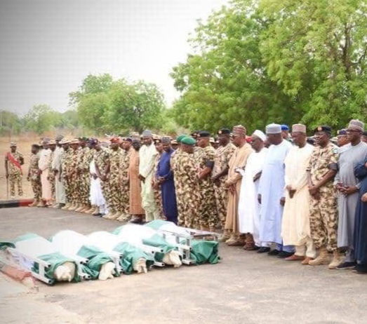 Borno Burial: Army Honours Fallen Brigadier General, Soldiers Killed by Terrorists