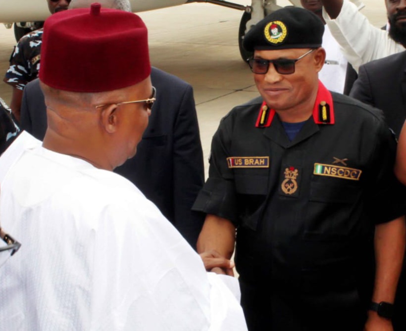 NSCDC Commandant, Security Chiefs Receive Vice President Shettima in Nasarawa for Investment Summit