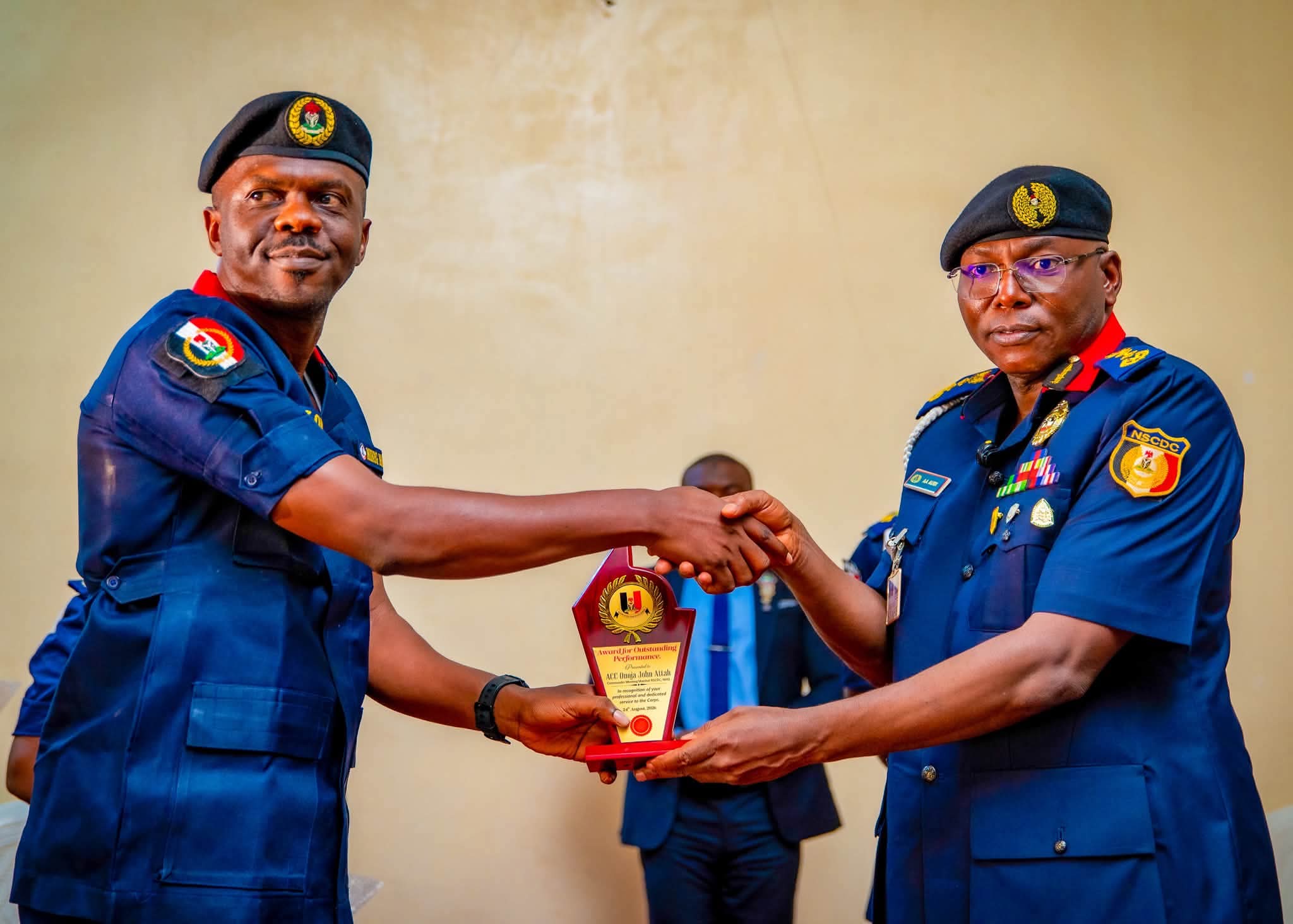 NSCDC Mining Marshals Commander Receives Meritorious Award for Outstanding Service