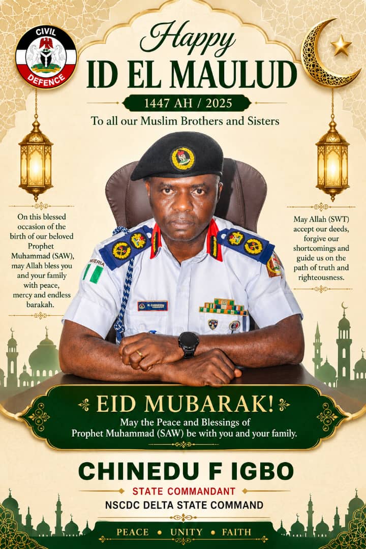NSCDC Intensifies Surveillance, Patrol Operations for Robust Security During Eid-el-Maulid Celebration in Delta