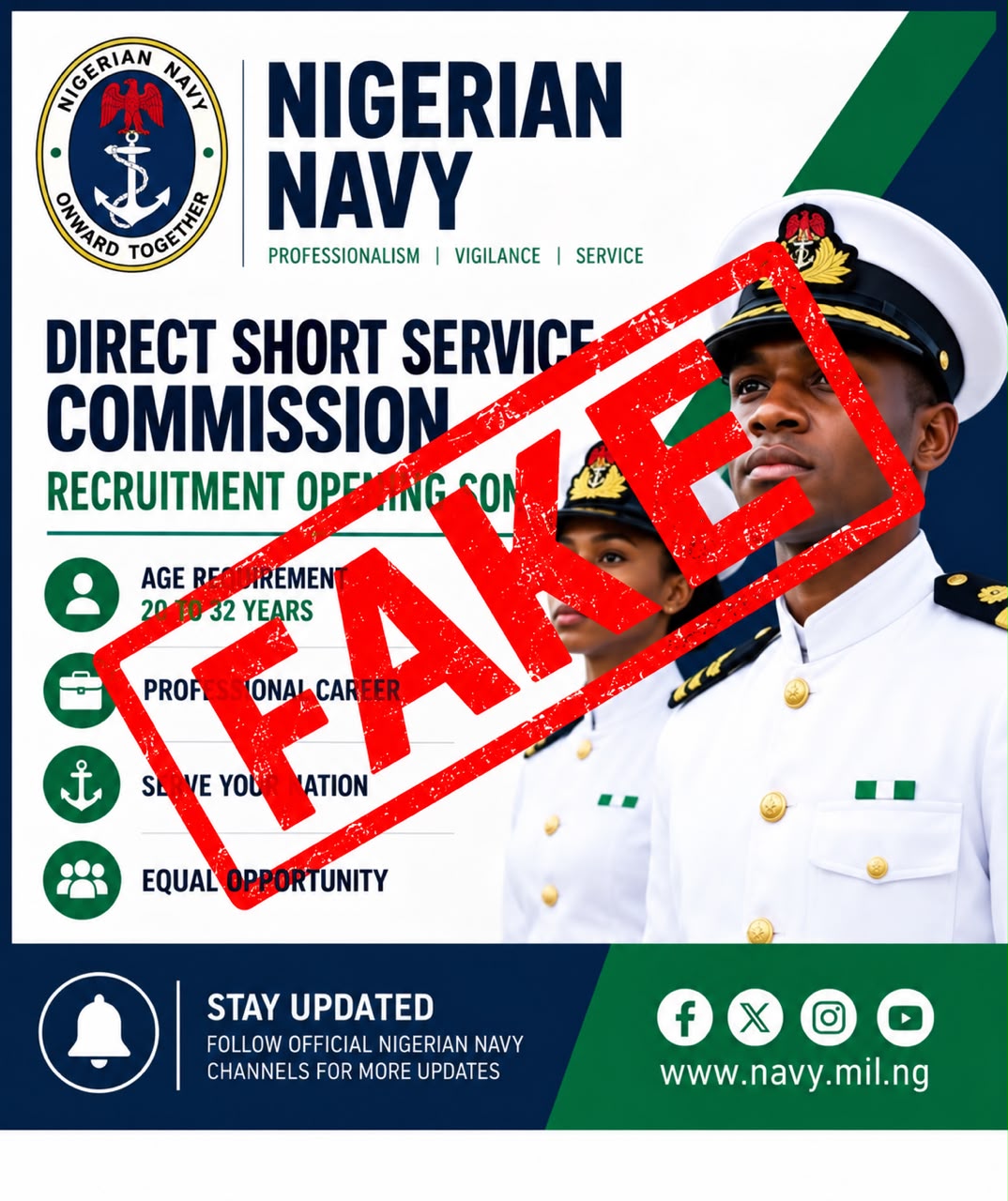 Navy Warns Public Against Fake Recruitment Notice