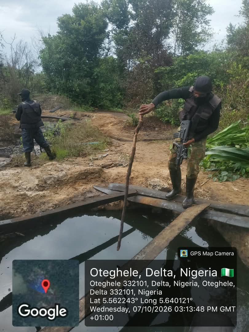 NAVY DISCOVERS 40,000 LITRES OF SUSPECTED CRUDE OIL IN DELTA, RENEWS CRACKDOWN ON OIL THEFT