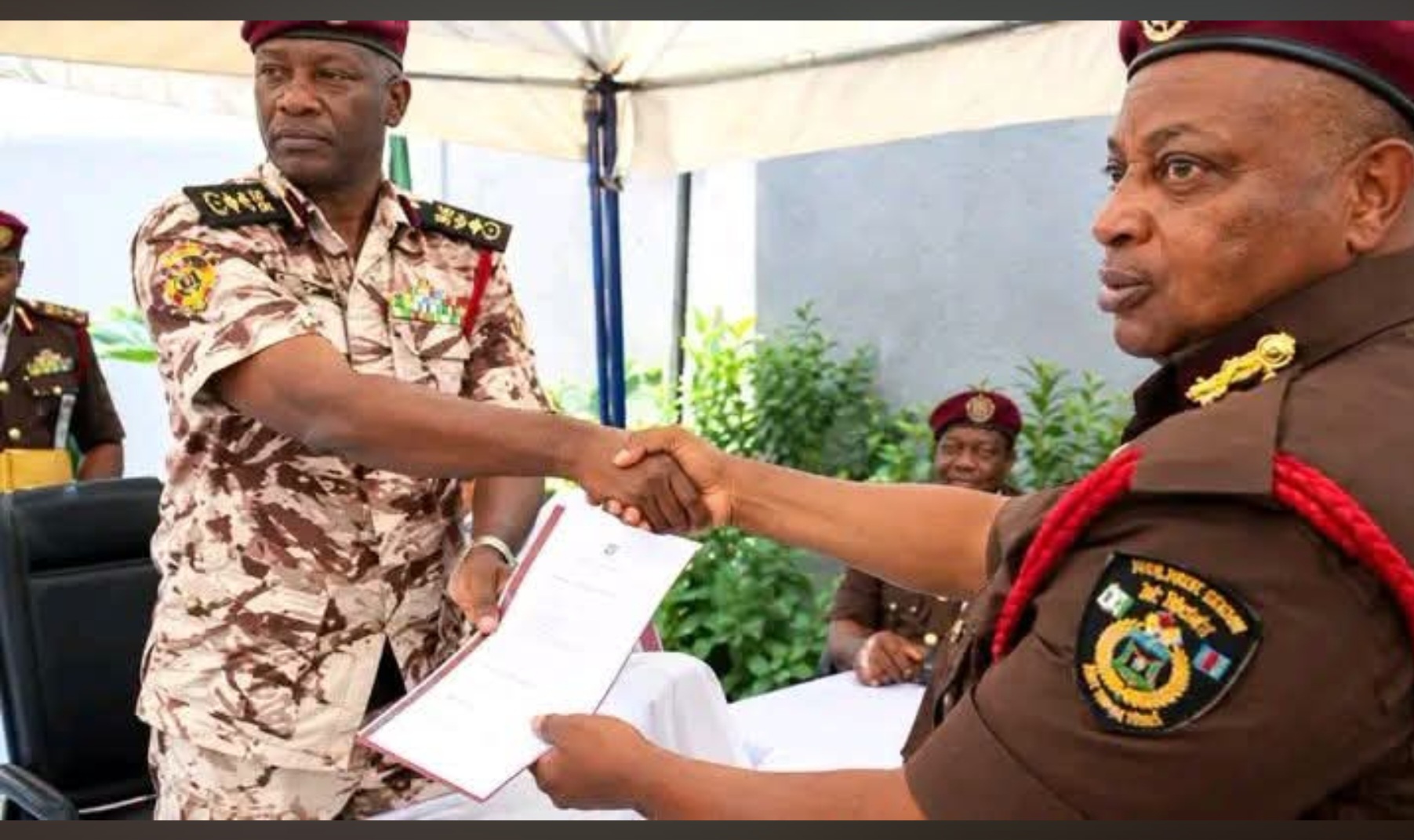 BARUWA JOINS VGN LEADERSHIP AS DR JAMES UDOMA, VGN CG, DECORATES NURTW LEADER DEPUTY COMMANDANT GENERAL IN ABUJA