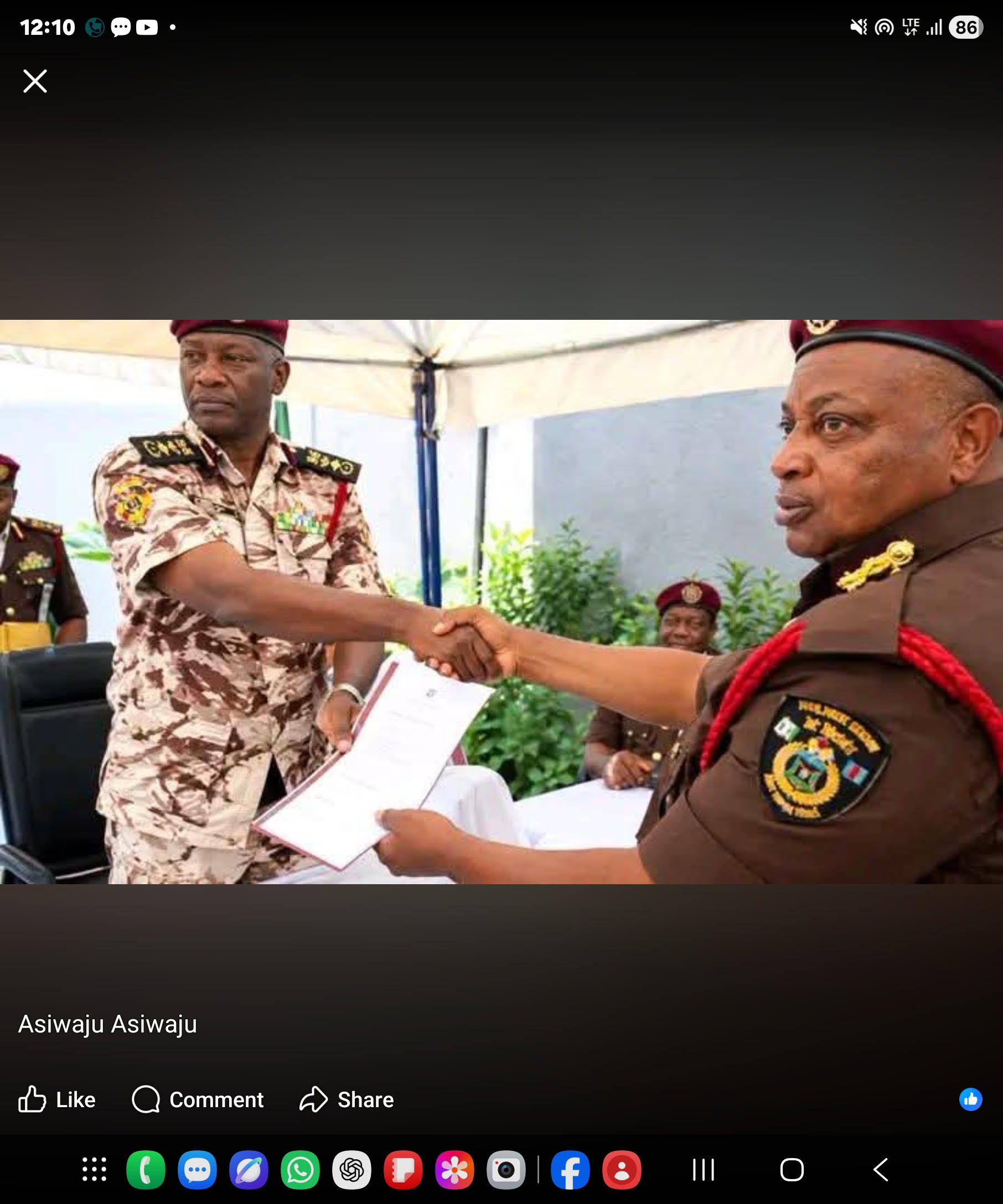 BARUWA JOINS VGN LEADERSHIP AS DR JAMES UDOMA, VGN CG, DECORATES NURTW LEADER DEPUTY COMMANDANT GENERAL IN ABUJA